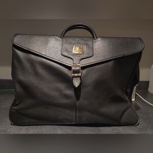 Vintage Rare MCM black calf leather Business Travel Bag Briefcase EUC